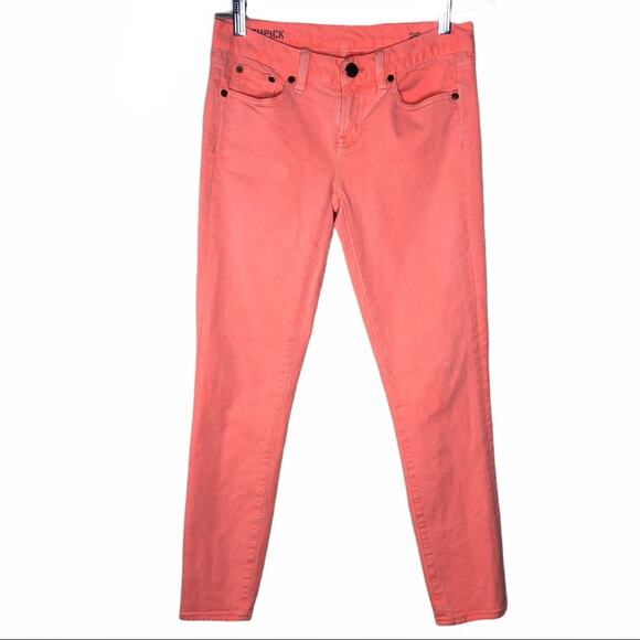 J Crew neon pink toothpick ankle jeans size 26 - Picture 1 of 9